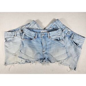 Lot of 3 Garage Denim Cut Off Shorts Light Wash Distressed Blue Womens Size 1 25